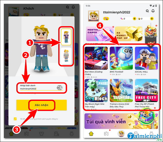 cach tai blockman go beta tren dien thoai Android