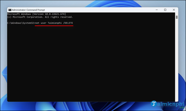 cach xoa tai khoan user win11