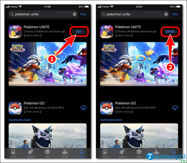 cach tai va cai game pokemon unite tren dien thoai