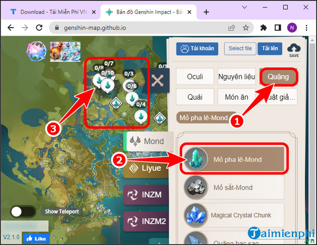 cach dung genshin impact map