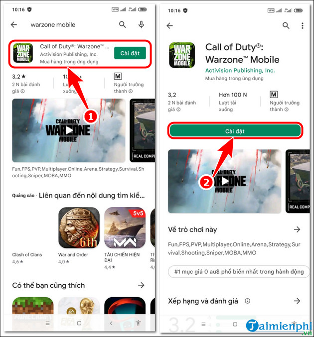 cach tai cod warzone mobile tai viet nam