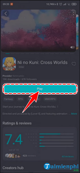 cach tai va cai ni no kuni cross worlds tai viet nam tren dien thoai