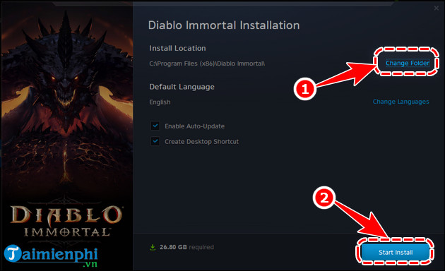 cach choi diablo immortal tren pc