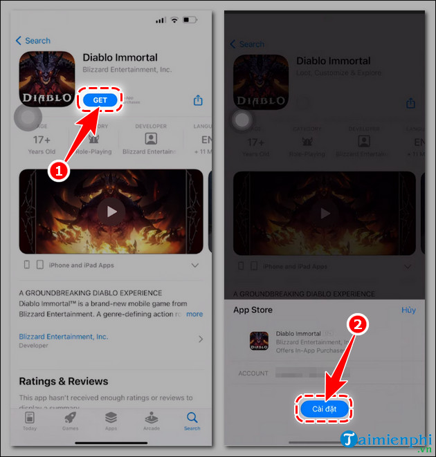 huong dan cai dat diablo immortal tren Android iOS tại viet nam
