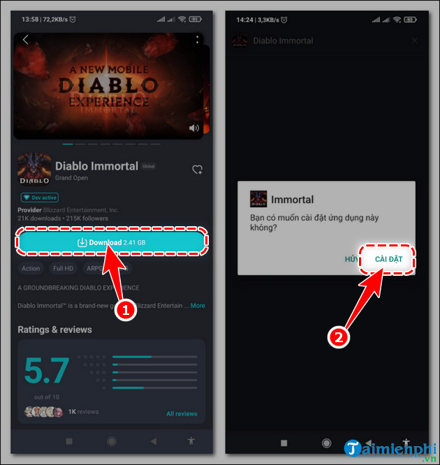 cach tai va choi diablo immortal tren iOS tại viet nam