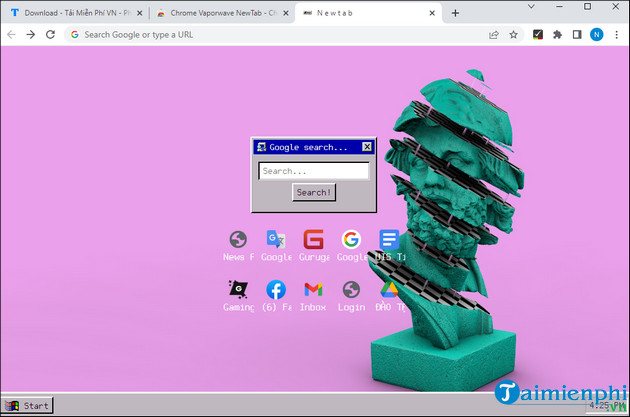 how to install windows 95 interface on google chrome 5
