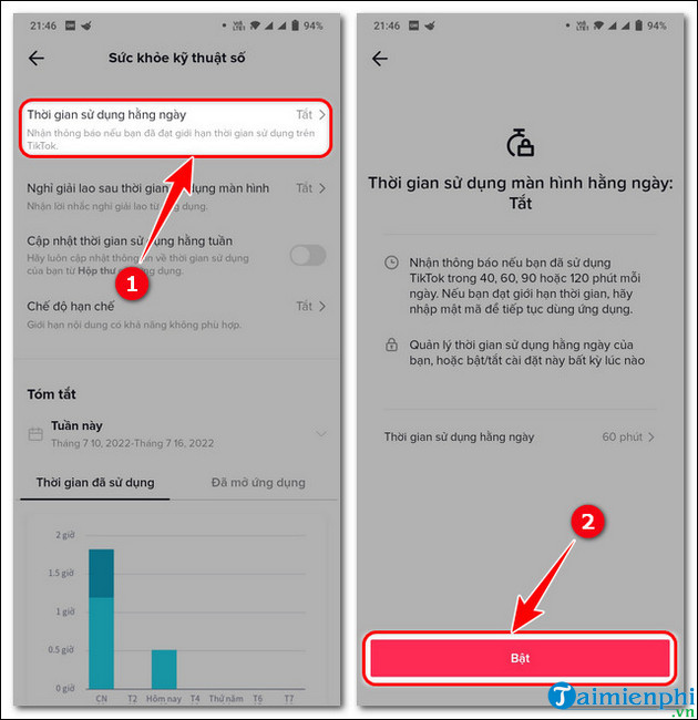cach gioi han thoi gian su dung tiktok