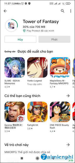 download tower of fantasy tren android tai viet nam