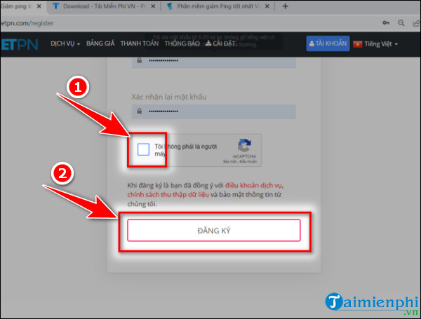 cach dang ky tai khoan vietpn tren pc