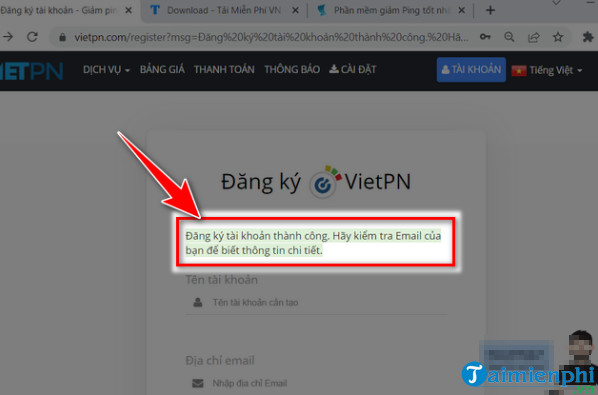 cach dang ky tai khoan vietpn tren windows