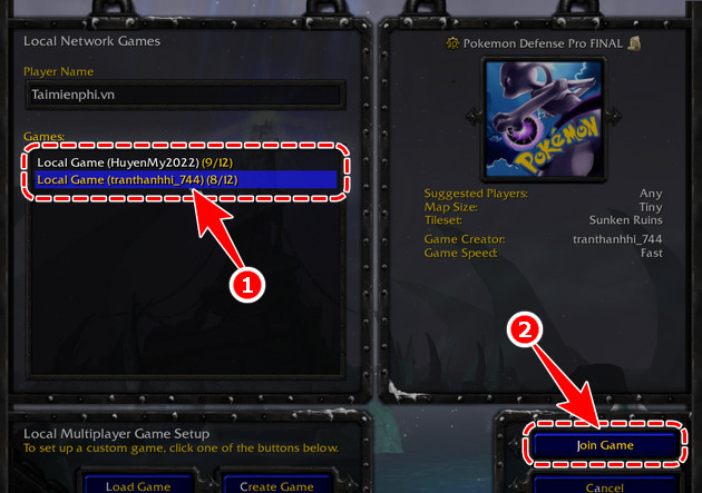 cach choi warcraft III tren gplay