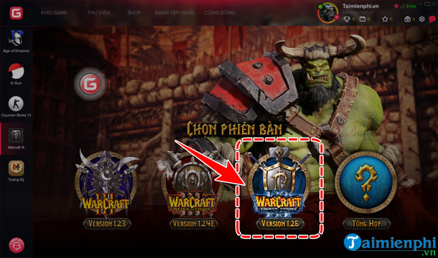 cach choi warcraft 3 qua gametv plus
