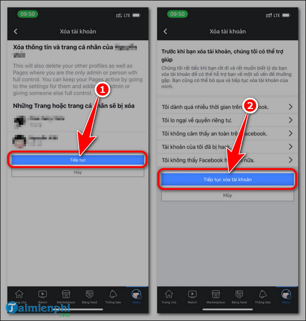 cach xoa tai khoan facebook bi hack tren iPhone