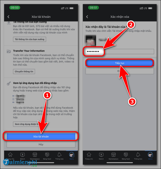 cach xoa tai khoan facebook bi hack tren mobile