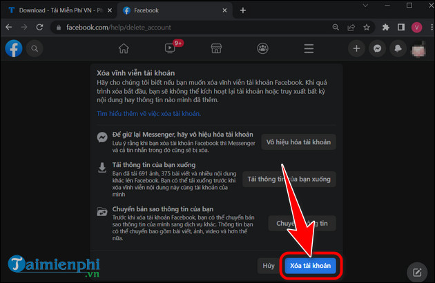 cach delete tai khoan facebook bi hack