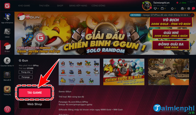 cach tai va cai ggun gunbound tren may tinh pc 4