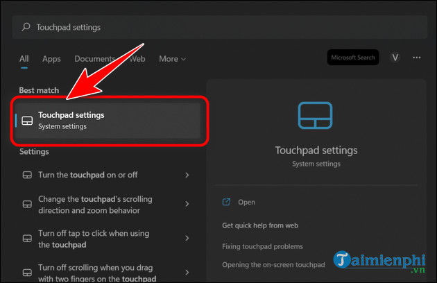 cach vo hieu hoa touchpad tren windows 11