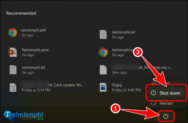 cach tat may tinh win11