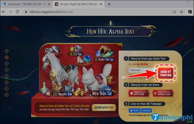 dang ky choi vo lam truyen ky max alpha test