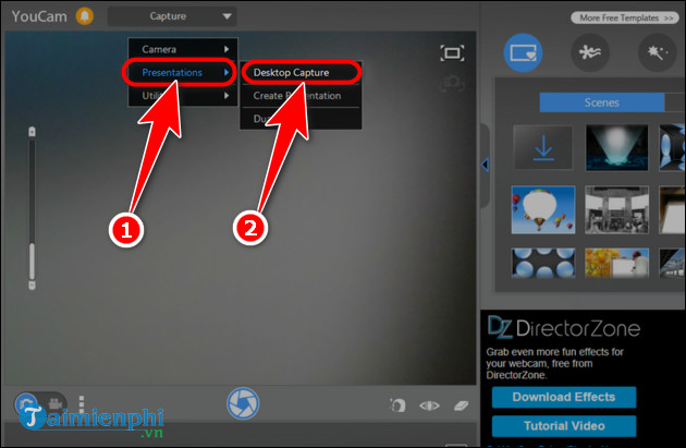 Hướng dẫn sử dụng Cyberlink Youcam 7, Chụp, quay video màn hình, webcam
