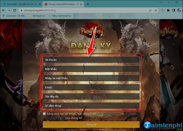 dang ky choi Phong Vương ADNX Mobile Alpha Test
