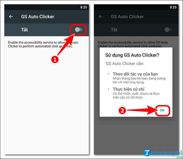 cach su dung gs auto clicker tren Android