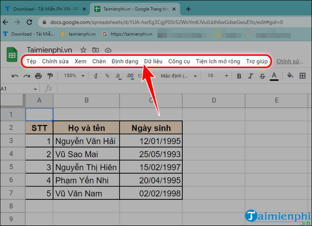 cach tao va su dung google sheets
