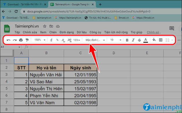 cach tao trang google sheets