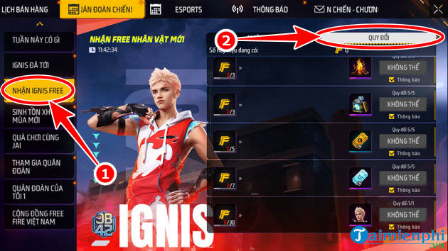 tham gia event nhan ignis free fire mien phi