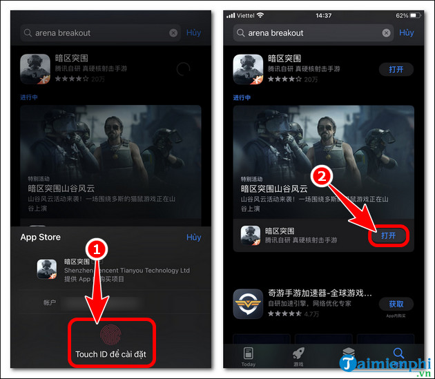 cach tai arena breakout tren iOS