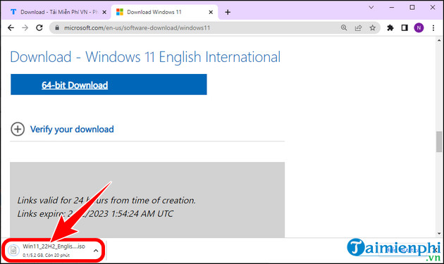 cach tai windows 11 22h2 iso chinh chu microsoft