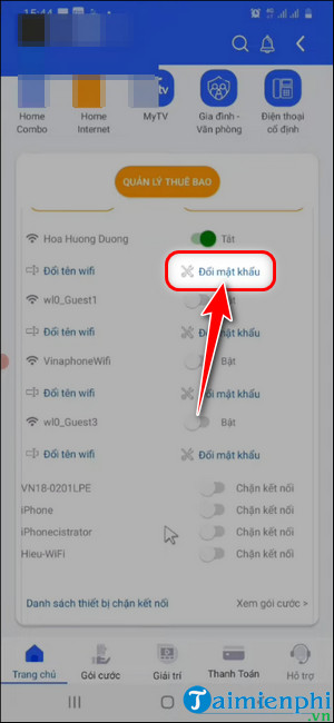change wifi password on iphone