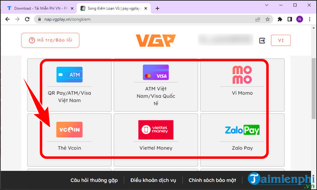 cach nap the game song kiem loan vu chiet khau cao