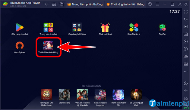 cach choi game thieu nien anh hung tren pc