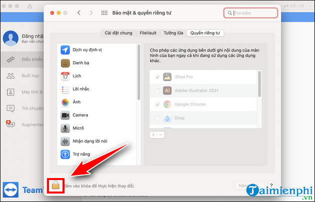 cap quyen cho teamviewer tren mac