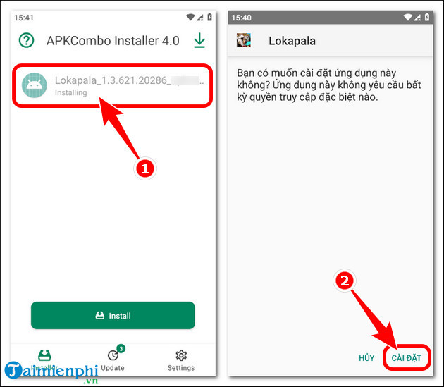 cach cai dat lokapala apk tren dien thoai Android