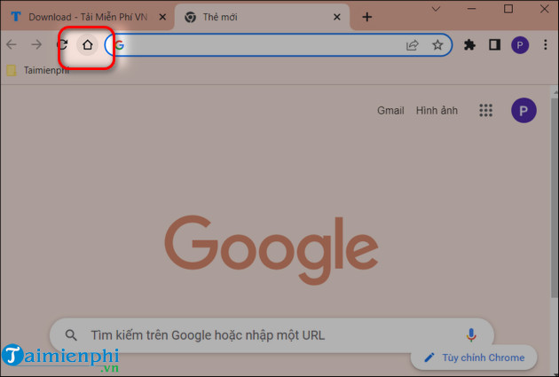cach hien thi nut home google chrome tren may tinh