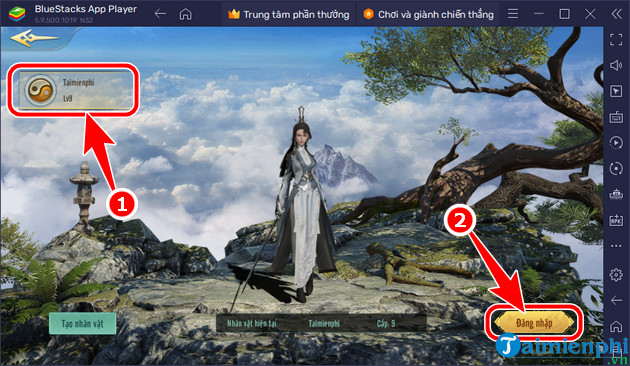 cach choi kiem the origin vng tren pc bang BlueStacks