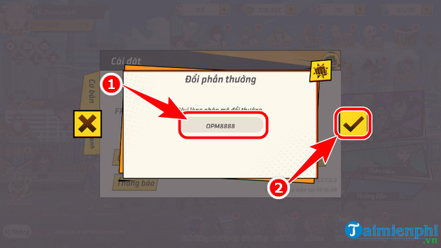nhap code game opm mot hup di luon