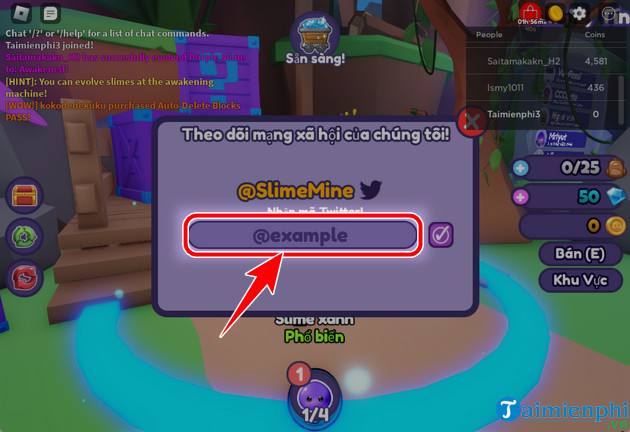 doi giftcode slime mine