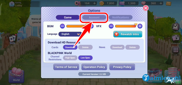 nhap code blackpink the game tren iOS