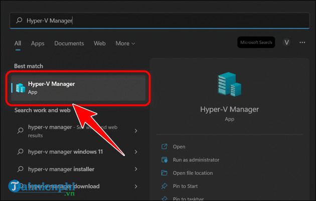 cach cai may ao bang hyper-v manager tren windows 11