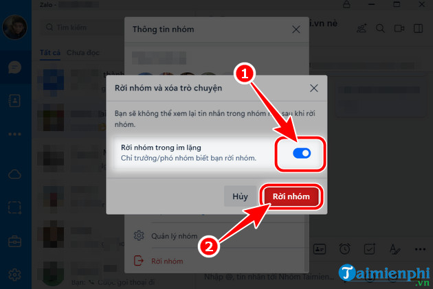 meo roi khoi nhom chat zalo trong im lang