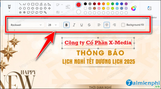 cach tao banner thong bao lich nghi tet 2025