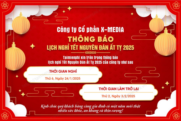 cach tao banner thong bao nghi tet duong lich 2025