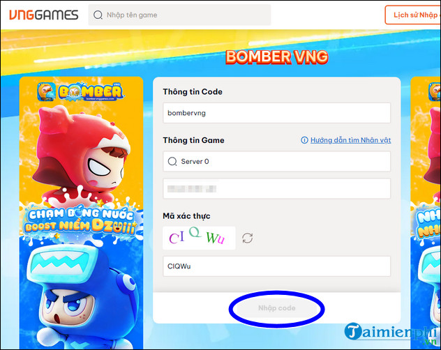 giftcode Bomber VNG mới nhất