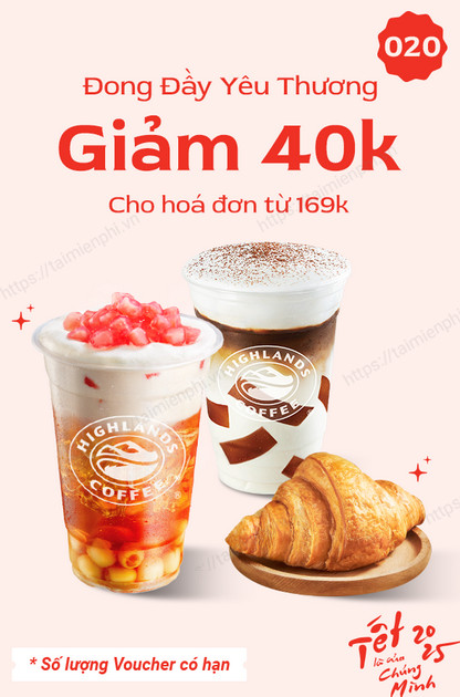 voucher giam 40k Highland coffee