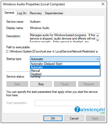 khac phuc loi one or more audio service isn t running tren windows 10