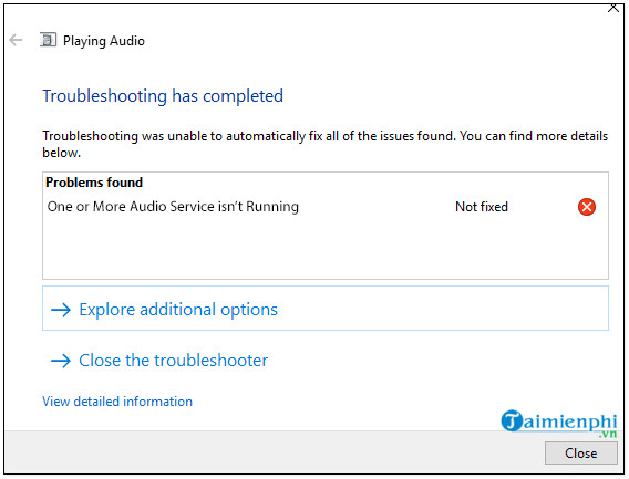 loi one or more audio service isn t running tren windows 10