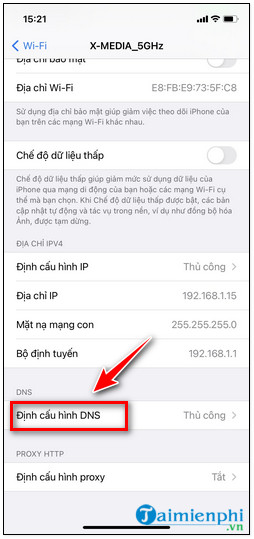 Cách đổi DNS trên điện thoại iPhone